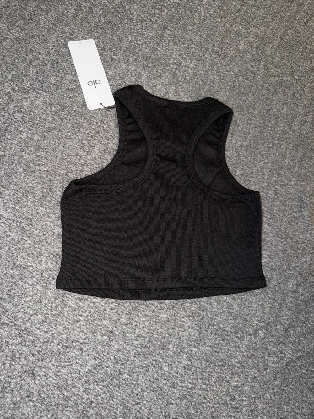 ALO Yoga Black Ribbed Cropped Tank